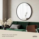 Modern Rubber Frame Wall Mirror - Black