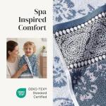 Modern Threads 6 Piece Set, 2 Bath Towels, 2 Hand Towels, 2 Washcloths Yarn Dyed Jacquard/Solid Towel Set Ophelia Blue