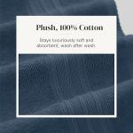 Modern Threads 6 Piece Set, 2 Bath Towels, 2 Hand Towels, 2 Washcloths Yarn Dyed Jacquard/Solid Towel Set Ophelia Blue