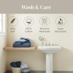 Modern Threads 6 Piece Set, 2 Bath Towels, 2 Hand Towels, 2 Washcloths Yarn Dyed Jacquard/Solid Towel Set Ophelia Blue