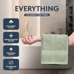 White Classic Luxury Hand Towels for Bathroom-Hotel-Spa-Kitchen-Set - Circlet Egyptian Cotton - 16x30 Inches - Set of 6 (Lt-Green)