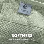 White Classic Luxury Hand Towels for Bathroom-Hotel-Spa-Kitchen-Set - Circlet Egyptian Cotton - 16x30 Inches - Set of 6 (Lt-Green)