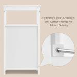 Yaheetech Single Door Floor Cabinet, Bathroom Free Standing Storage Organizer with Adjustable Shelf, Narrow Side Cabinet for Living Room, White