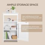 Yaheetech Single Door Floor Cabinet, Bathroom Free Standing Storage Organizer with Adjustable Shelf, Narrow Side Cabinet for Living Room, White