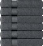 Utopia Towels 6 Pack Medium Bath Towel Set, 100% Ring Spun Cotton (24 x 48 Inches) Medium Lightweight and Highly Absorbent Quick Drying Towels, Premium Towels for Hotel, Spa and Bathroom (Grey)