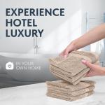 White Classic Luxury Washcloths for Bathroom-Hotel-Spa-Kitchen-Set - Circlet Egyptian Cotton - Highly Absorbent Hotel Quality Face Towels - Bulk Set of 12-13x13 Inch (Taupe)