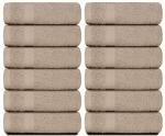 White Classic Luxury Washcloths for Bathroom-Hotel-Spa-Kitchen-Set - Circlet Egyptian Cotton - Highly Absorbent Hotel Quality Face Towels - Bulk Set of 12-13x13 Inch (Taupe)
