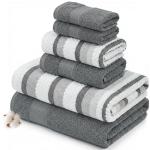 Modern Threads Pax 6-Piece Reversible Yarn Dyed Jacquard Towel Set - Bath Towels, Hand Towels, & Washcloths - Super Absorbent & Quick Dry - 100% Combed Cotton, Coal