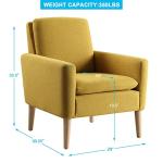 Modern Mustard Yellow Upholstered Accent Chair