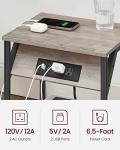 VASAGLE Charging Side Table with USB Ports and Outlets