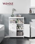 VASAGLE Bathroom Floor Storage Cabinet, Bathroom Storage Unit with 3 Drawers, Bathroom Cabinet Freestanding, Adjustable Shelf, 11.8 x 23.6 x 31.5 Inches, White UBBC542P31V1