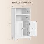 Yaheetech Bathroom Floor Cabinet, Free Standing Cabinet with Double Door and Adjustable Shelf, Side Tall Storage Organizer for Living Room/Kitchen/Hallway/Home Office, White