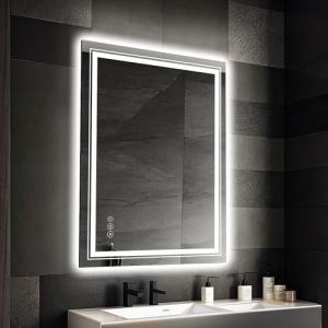 LED Lighted Bathroom Mirror 24x32 Inch Front and Backlit Lighted Vanity Mirror for Bathroom Wall Mounted Anti-Fog, Dimmable CRI90+, Memory Function, Waterproof, Tempered Glass Shatter-Proof