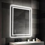 LED Lighted Bathroom Mirror 24x32 Inch Front and Backlit Lighted Vanity Mirror for Bathroom Wall Mounted Anti-Fog, Dimmable CRI90+, Memory Function, Waterproof, Tempered Glass Shatter-Proof