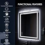 LED Lighted Bathroom Mirror 24x32 Inch Front and Backlit Lighted Vanity Mirror for Bathroom Wall Mounted Anti-Fog, Dimmable CRI90+, Memory Function, Waterproof, Tempered Glass Shatter-Proof