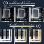 LED Lighted Bathroom Mirror 24x32 Inch Front and Backlit Lighted Vanity Mirror for Bathroom Wall Mounted Anti-Fog, Dimmable CRI90+, Memory Function, Waterproof, Tempered Glass Shatter-Proof