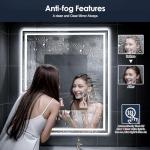 LED Lighted Bathroom Mirror 24x32 Inch Front and Backlit Lighted Vanity Mirror for Bathroom Wall Mounted Anti-Fog, Dimmable CRI90+, Memory Function, Waterproof, Tempered Glass Shatter-Proof