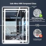LED Lighted Bathroom Mirror 24x32 Inch Front and Backlit Lighted Vanity Mirror for Bathroom Wall Mounted Anti-Fog, Dimmable CRI90+, Memory Function, Waterproof, Tempered Glass Shatter-Proof
