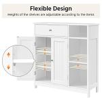 Yaheetech Bathroom Floor Cabinet, Kitchen Freestanding Storage Organizer, Large Side Cabinet with Doors, Drawer & Adjustable Shelves for Living Room, Entryway, 12" D x 29.5" W x 31.5" H, White