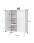 VASAGLE Bathroom Floor Storage Cabinet, Bathroom Storage Unit with 2 Adjustable Shelves, Bathroom Cabinet Freestanding, 11.8 x 23.6 x 31.5 Inches, White UBCB60W