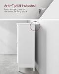 VASAGLE Bathroom Floor Storage Cabinet, Bathroom Storage Unit with 2 Adjustable Shelves, Bathroom Cabinet Freestanding, 11.8 x 23.6 x 31.5 Inches, White UBCB60W