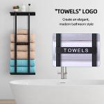 Bathroom Towel Storage Rack, STWWO Towel Racks for Bathroom Wall Mounted 30 inch with Shelf Can Holds 6 Large Towels, Wall Towel Rack for Rolled Towels, Black