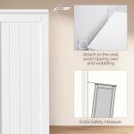 Yaheetech Bathroom Floor Cabinet, Modern Storage Freestanding Organizer Cabinet with Adjustable Shelves & Double Doors, 3-Tier Home Living Room Furniture, White