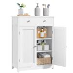 Yaheetech Free Standing Bathroom Cabinet with 1 Drawer 2 Doors and Adjustable Shelf, Wooden Entryway Storage Cabinet, 11.8D x 23.6W x 31.5H in, White