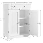 Yaheetech Free Standing Bathroom Cabinet with 1 Drawer 2 Doors and Adjustable Shelf, Wooden Entryway Storage Cabinet, 11.8D x 23.6W x 31.5H in, White