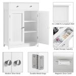 Yaheetech Free Standing Bathroom Cabinet with 1 Drawer 2 Doors and Adjustable Shelf, Wooden Entryway Storage Cabinet, 11.8D x 23.6W x 31.5H in, White