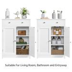 Yaheetech Free Standing Bathroom Cabinet with 1 Drawer 2 Doors and Adjustable Shelf, Wooden Entryway Storage Cabinet, 11.8D x 23.6W x 31.5H in, White