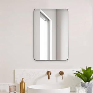 Black Bathroom Mirror,Rectangle 20 x 30 Inch Vanity Wall Mirror,Modern Mirror for Wall Decoration,Decorative Rectangular Mirror for Bedroom Living Room Entryway …