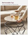 VASAGLE Round Coffee Table Set, Greige and Black