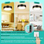 Edwarmlux 12.5 Inch LED Flush Mount Ceiling Light Fixture, 26W, Modern Ceiling Light, 3 Color Adjustable 3000K/4000K/5000K, Dimmable Ceiling Lamp for Bedroom Hallway Bathroom Kitchen (Black Gold)