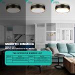 Edwarmlux 12.5 Inch LED Flush Mount Ceiling Light Fixture, 26W, Modern Ceiling Light, 3 Color Adjustable 3000K/4000K/5000K, Dimmable Ceiling Lamp for Bedroom Hallway Bathroom Kitchen (Black Gold)