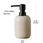 GalDal 2pcs/Set Beige Hand Soap Dispenser Sets,Resin Liquid Soap Dispenser for Bathroom Countertop,Dish Wash Soap Dispenser for Kitchen-10.6oz.
