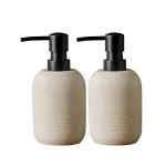 GalDal 2pcs/Set Beige Hand Soap Dispenser Sets,Resin Liquid Soap Dispenser for Bathroom Countertop,Dish Wash Soap Dispenser for Kitchen-10.6oz.