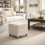 Square Storage Ottoman with Lift-Off Lid