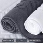 TOMORO Luxury Bath Mat Towels - 2 Pieces Cotton Absorbent Hotel Spa Shower Floor Towel Set for Bathroom Rug Pad, 20 x 32 Inches (White)