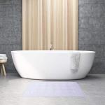 TOMORO Luxury Bath Mat Towels - 2 Pieces Cotton Absorbent Hotel Spa Shower Floor Towel Set for Bathroom Rug Pad, 20 x 32 Inches (White)