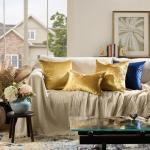 Gold Velvet Throw Pillow Covers - Set of 2