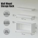 RICHER HOUSE White Floating Shelves Set of 3, Modern Bathroom Shelves Wall Mounted Shelves for Wall Decor, Over Toilet White Wall Shelves for Bathroom Bedroom, Living Room, Kitchen - White