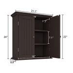 ChooChoo Bathroom Wall Cabinet, Over The Toilet Space Saver Storage Cabinet, Medicine Cabinet with 2 Door and Adjustable Shelves, Cupboard