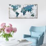 World Map Canvas Wall Art Decoration for Home