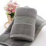 Lchkrep 100% Cotton Hand Towels 2 Pack, Salon Thick Bath Hand Towel,Gym Towel 14" x 30", Face Cloth, Soft and Absorbent Washcloths Set for Home Bathroom Hotel (Gray)…