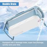 56'in Large Portable Bathtub for Adults Collapsible Soaking Tub with Anti-Slip Seat and Headrest - Space-Saving Design for Homes Apartments (Blue)