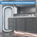 56'in Large Portable Bathtub for Adults Collapsible Soaking Tub with Anti-Slip Seat and Headrest - Space-Saving Design for Homes Apartments (Blue)