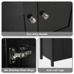 Puluomis 32-Inch Traditional Bathroom Vanity Set in Black Finish, Single Bathroom Vanity with 4 Drawers, Black Ceramic Sink Top with Single Faucet Hole