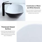 Davivy 24.5'' X 13.8'' Large Matte Black Oval Vessel Sink with Pop Up Drain,Boat Shape Ceramic Bathroom Vessel Sink,Bathroom Sinks Above Counter,Matte Black and White Vessel Sink for Bathroom (Large)