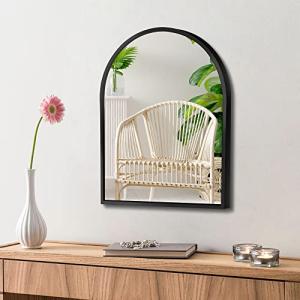 MYlovelylands 10x13 inch Black Small Arched Mirror for Bathroom Vanity Mirror or Wall Decor Arch Mirror Brushed Metal Frame Wall Mounted Mirror for Bathroom LivingRoom Bedroom Entryway